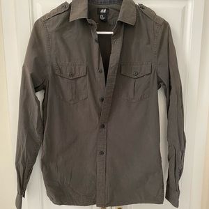 H&M Army Green Button up
